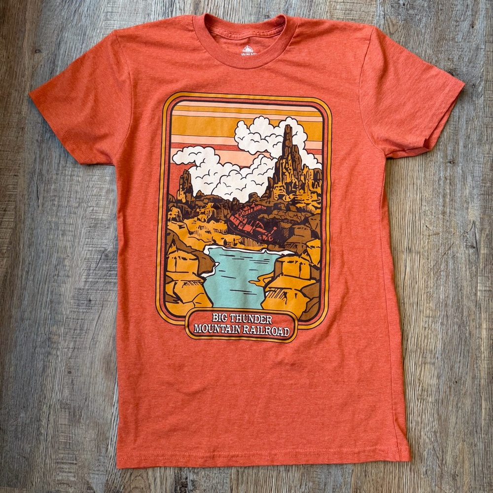 Official Disney Big Thunder Mountain Railroad Retro Graphic Tee S